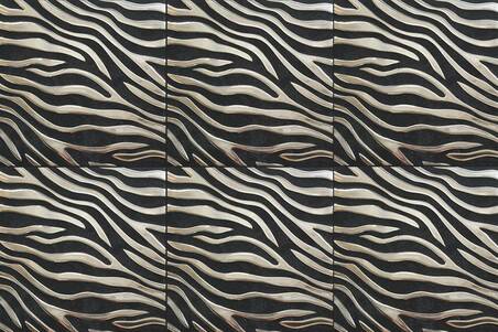 Limestone Black With Silver Animailer Collection 40X40x1.2