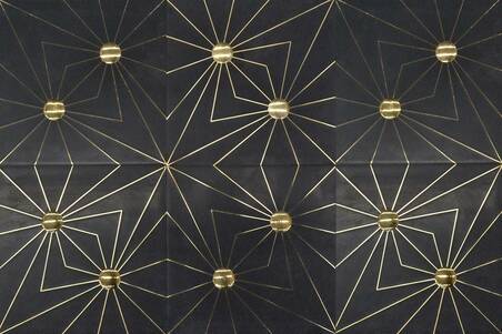 Limestone Black With Brass Stradavari Collection 40X40x1.2