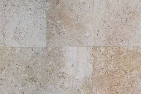 Mármol Travertino Fiorito Honed 61X61x1
