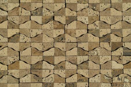 Tapete Travertino Rojo Rusticatto 5X5 S/P
