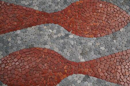 Tapete Pdr Gris/Rojo "Cuchara" De 1.10X1.40"