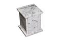 Urna De Marmol Blanco Carra De 0.19X 0.19 X 0.235 Mts Ortogonal A Canto Pulido