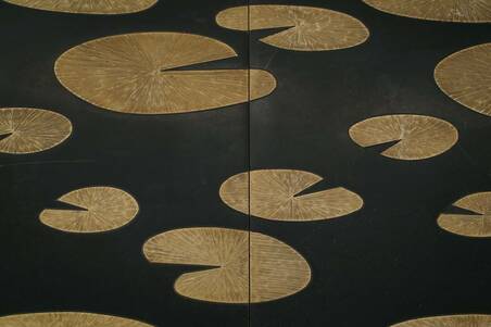 Limestone Black With Brass Monet Collection 40X40x1.2
