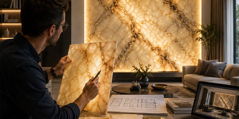 Ónix Retroiluminado: Tendencia de Lujo para Interiores 2026