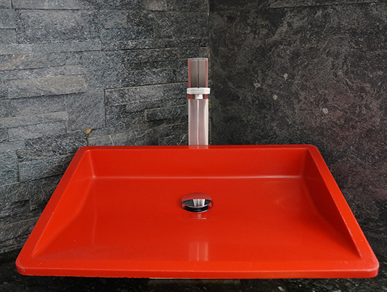 Lavabo Cuarzo Red Oblique Gloss 50X40 S/E