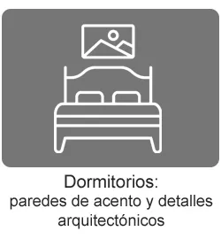 Dormitorios: paredes de acento y detalles arquitectónicos