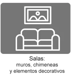 Salas: muros, chimeneas y elementos decorativos